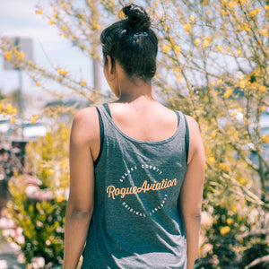 The Classic Rogue Aviation Logo Ladies Tank Top (Charcoal)